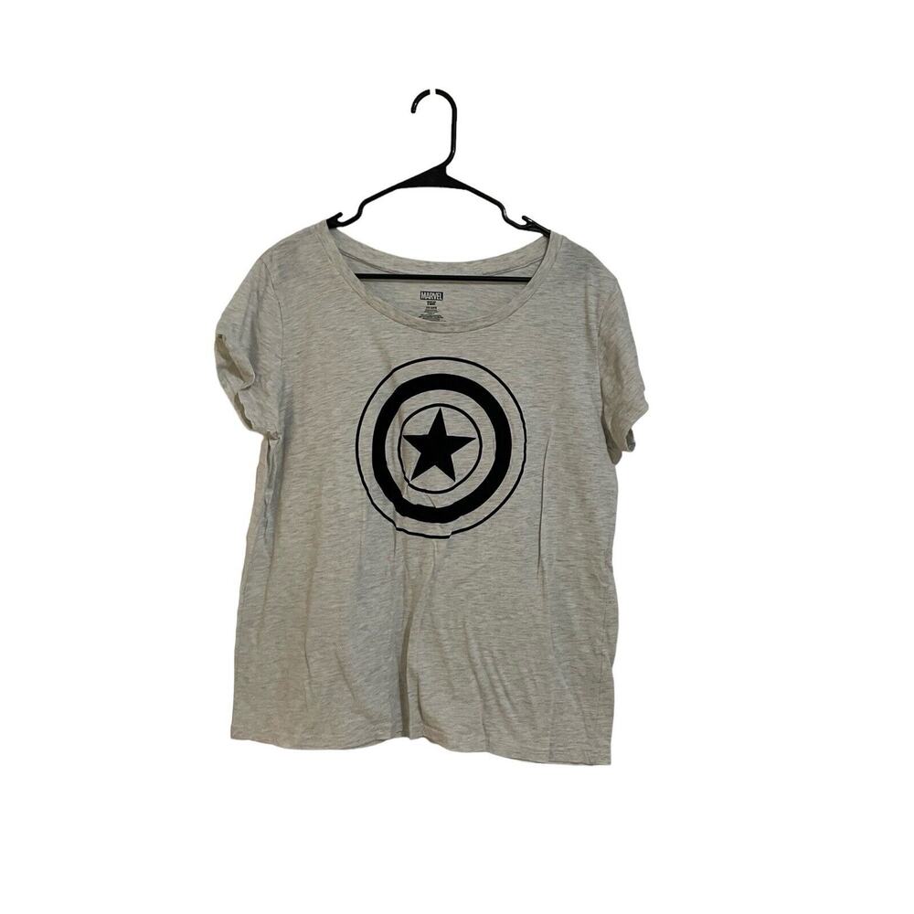 Marvel Captain America Logo Women’s 3X Gray & Black